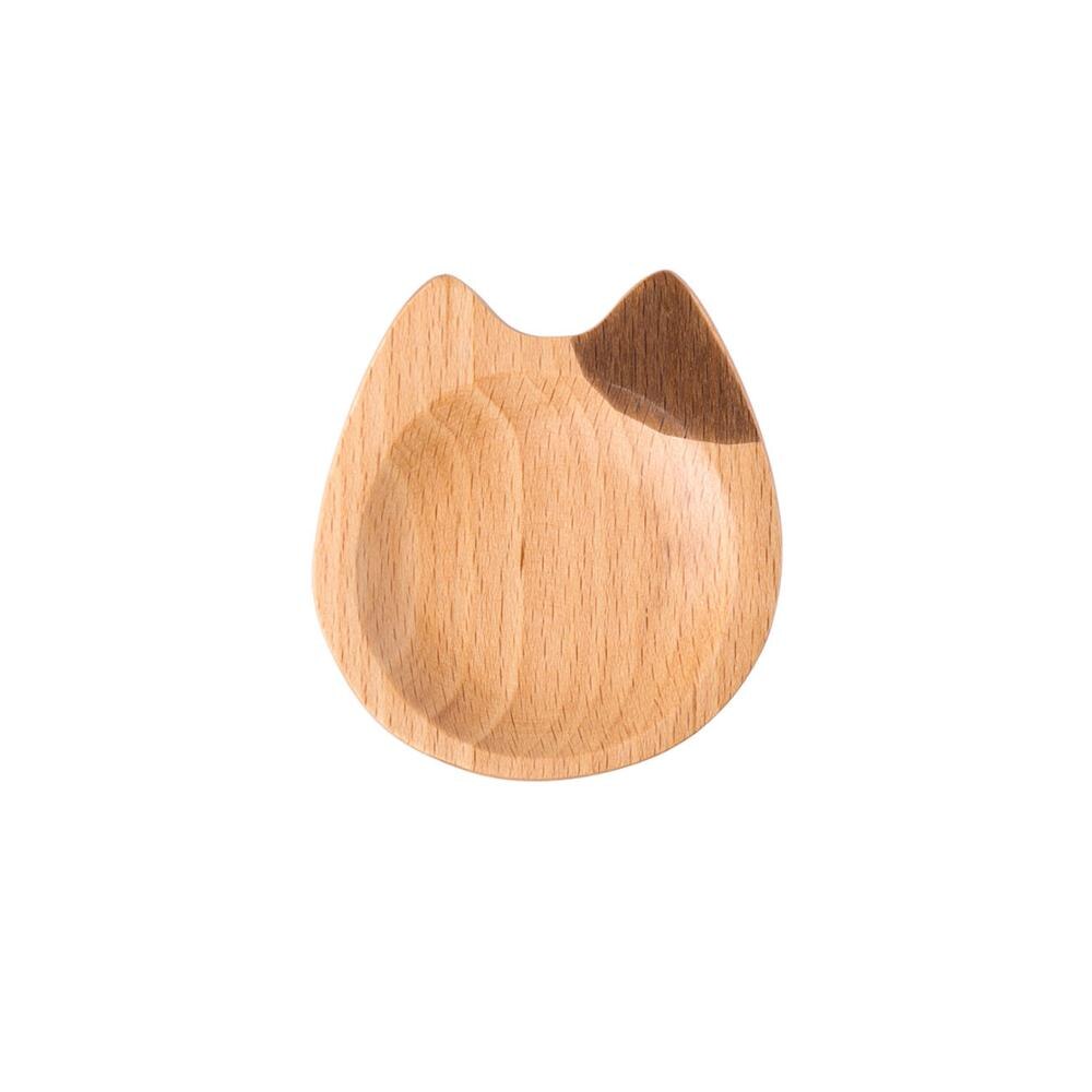 1pc Cat Shape Wood Plate Dessert Cake Dishes Tray Dinnerware Food Dessert Plate Snack Fruit Dish Saucer Kitchen Dinner Plates: B