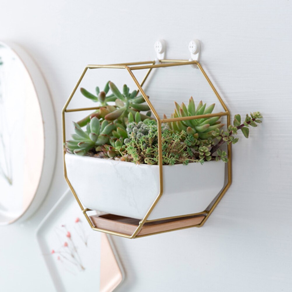 Achthoek Muur Opknoping Vetplant Bloempot Tafel Keramische Schotel Vaas Decor Een Bloempot Plant/Bloempot Planter tuin Groot