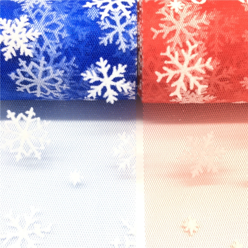 15 cm * 10 yards Schneeflocke Tüll Rolle Organza Sheer Wrap Bogen Stoff DIY Handwerk Tutu Rock Hochzeit Party weihnachten Dekoration