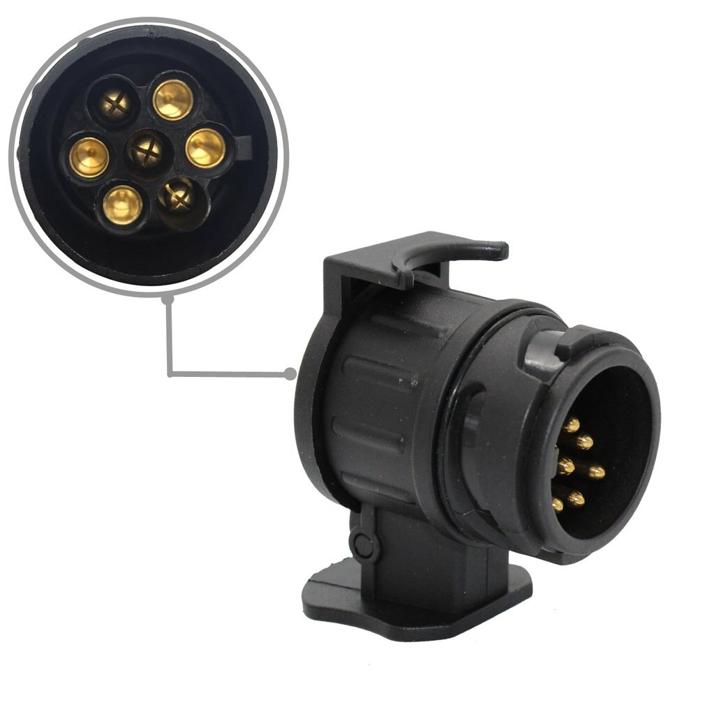 Car Trailer Truck 13 Pin To 7 Pin Plug Adapter Converter Tow Bar Socket Converter Black Auto Accessories