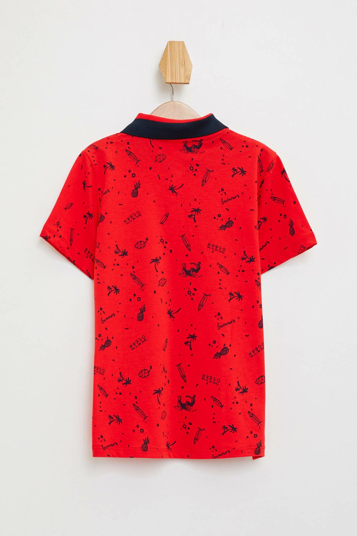 DeFacto Junge Revers T-Shirt Kinder Kinder Druck Muster Casual Kurzen Ärmeln Jungen Komfort Baumwolle Tops Sommer Neue-M2998A619HS