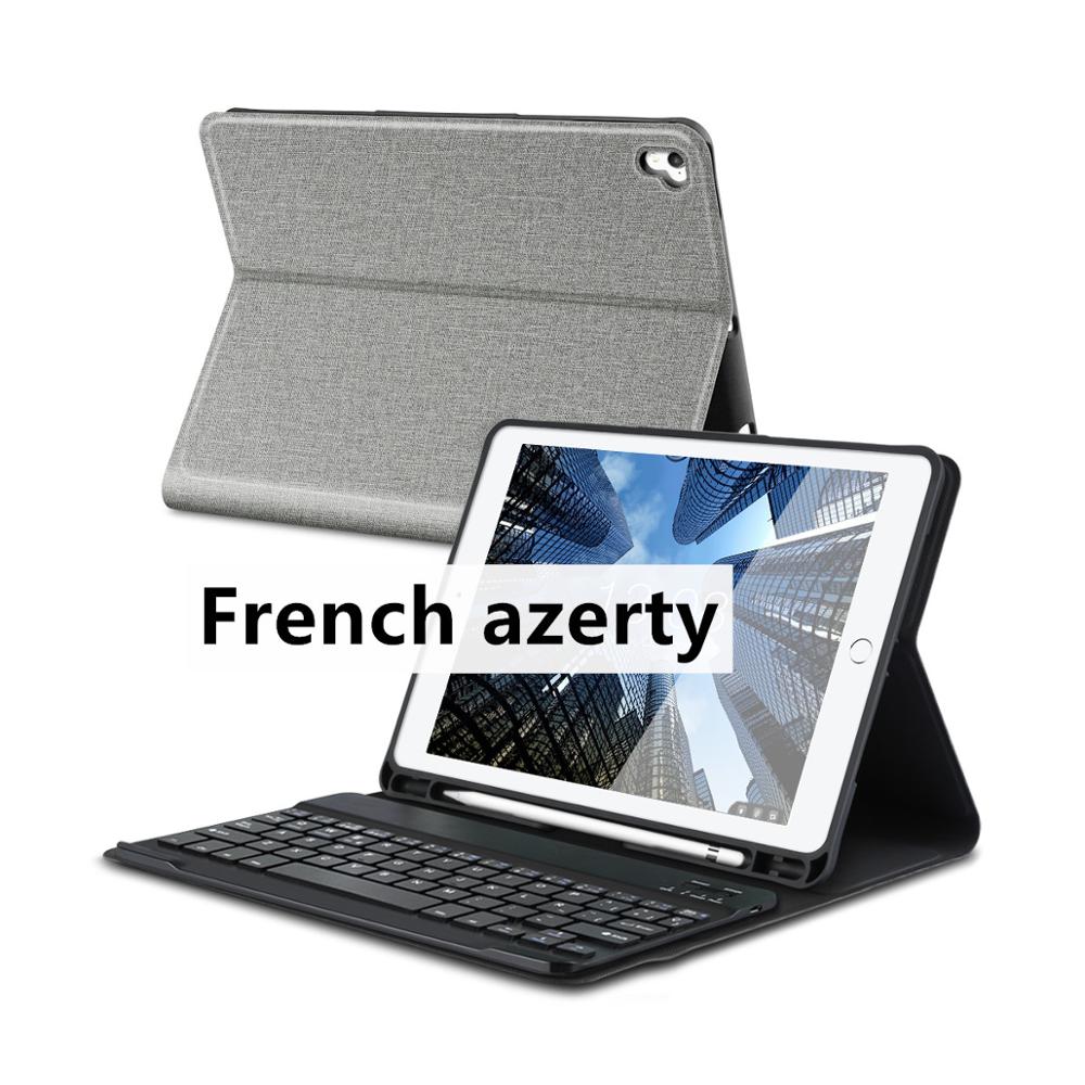 For iPad 9.7 5th 6th Gernation Case Keyboard For iPad For iPad Pro with Pencil Holder QWERTY AZERTY Bluetooth Keyboard