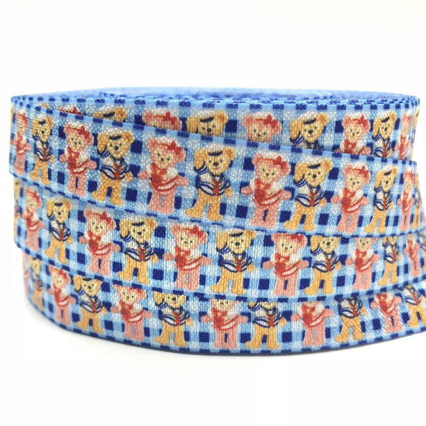 5/8 &quot;15Mm Beer Print Vouw Over Elastische Singels 10Yard Handgemaakte Haar Tie Hoofdband Naaien Home Decoratie accessoire: P584