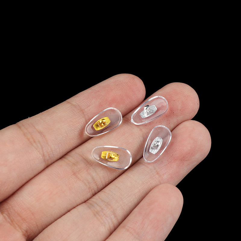 10 pares de parafusos de silicone em almofadas de nariz, cinta de núcleo de alumínio em pvc para suporte de óculos, acessórios de óculos