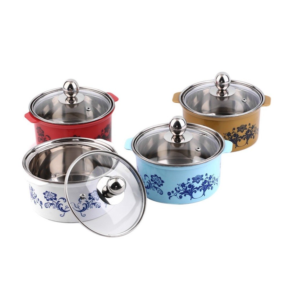 Household Stainless Steel Small Single Use Pot With Lid for Electromagnetic Oven Easy to Clean Portable