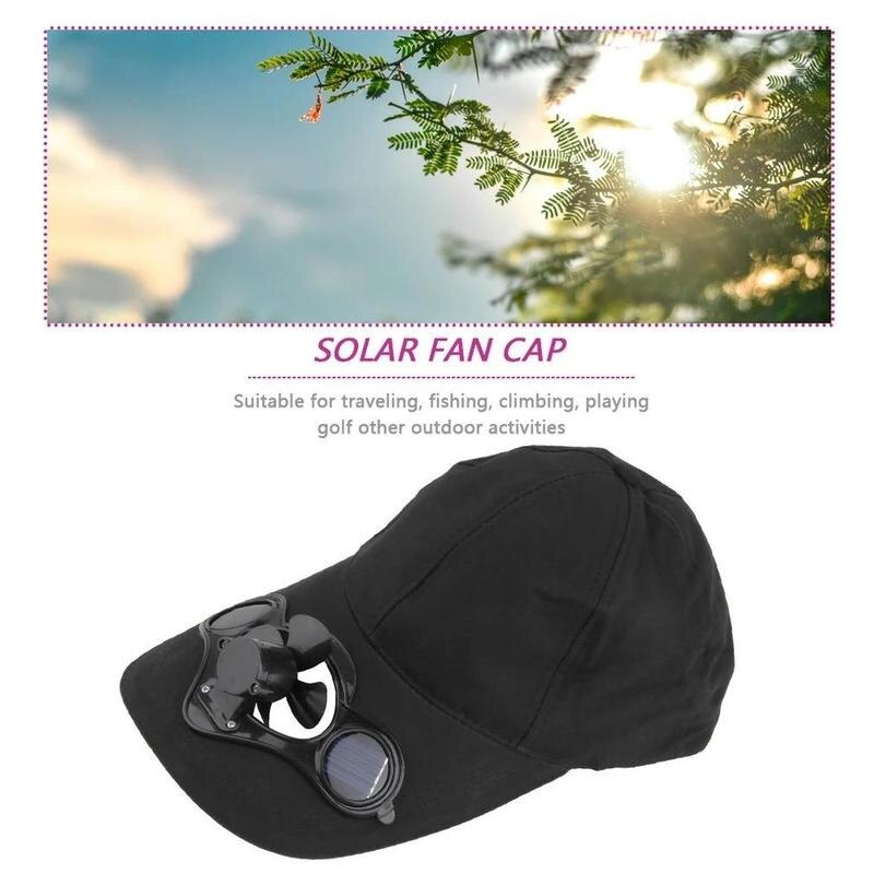 Gorro con ventilador para ciclismo, gorra con energía Solar, ahorro de energía, No requiere baterías, para deporte de verano y pesca al aire libre