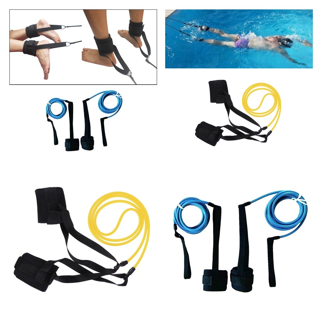 Swim Trainer Belt - Adult & Kids Resistance Band - Swimming Pool Training Aid Tether