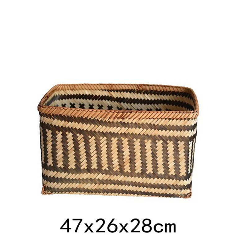 Afrykańnarty element tkane z bambusa kosze robić przechowywania doniczka dekoracyjna etniczne przechowywanie rozmaitości wiadro na przechowywanie w domu i organizator: 03 XL 47x26x28cm