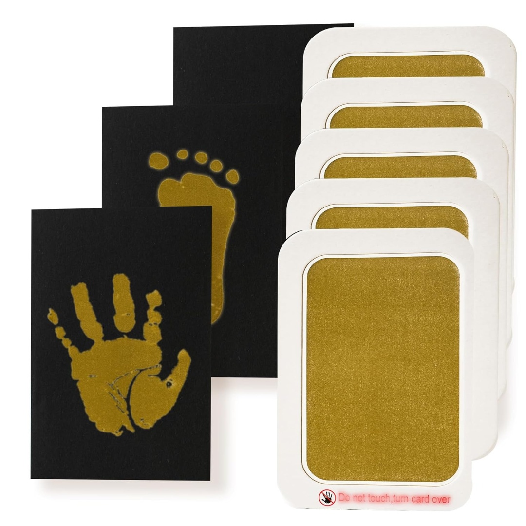 Kit de almohadillas de tinta, almohadilla de huellas y huellas sin tinta sin desorden con tarjetas de impresión, adecuada para bebés y mascotas, recuerdo perfecto