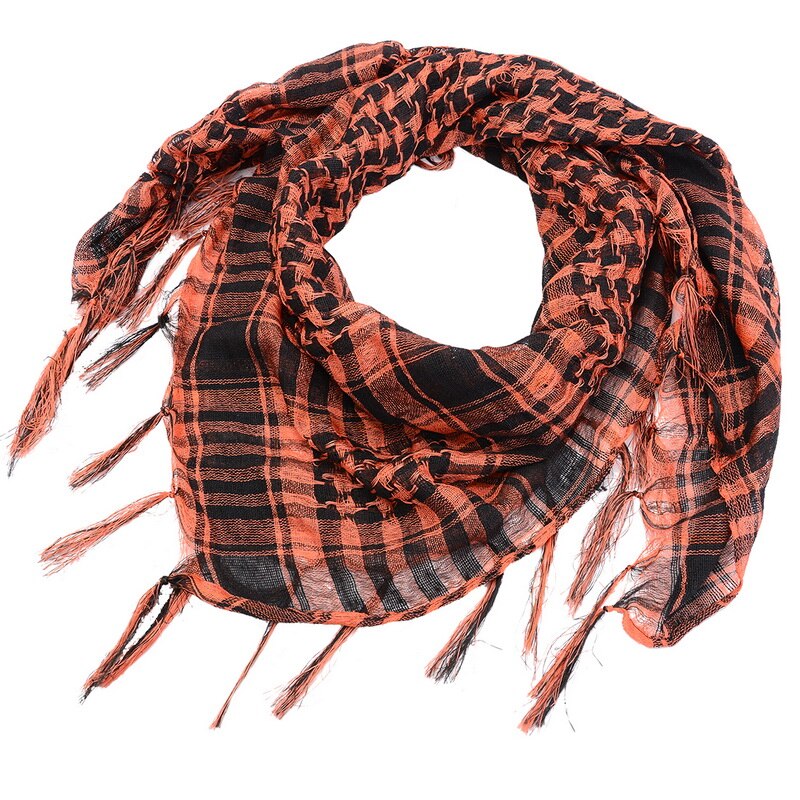 Écharpe pied de poule arabe pour femmes, longue en cachemire, épais et doux et avec pompon, à la , blanc et noir, collection: Lavande