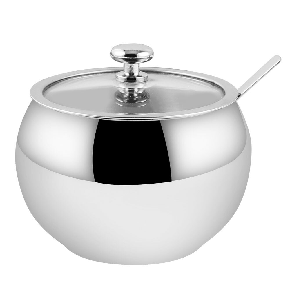 Voedselveilig 304 RVS 240 Ml 13oz / 400ml Roestvrijstalen Suikerpot Met Deksel En Lepel Voor Thuis En In De Keuken, Met Lifestyle Suikerpot Met Lepel En Deksel