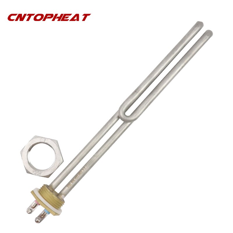 Elemento de aquecimento tubular 1kw/2kw/3kw/4kw da imersão do calefator de água dn25 220v/380v: 3KW 260mm / With locknut
