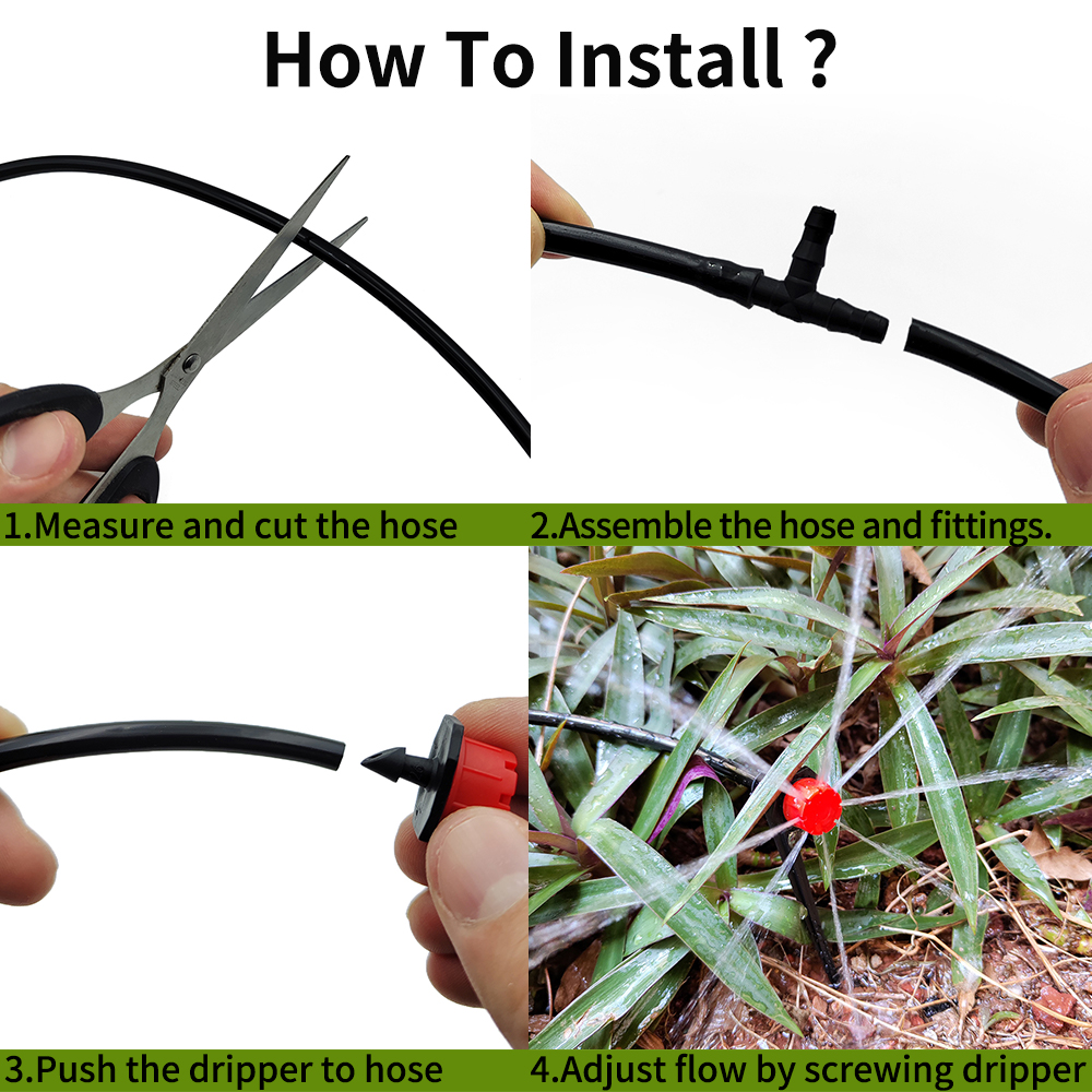 30-500pz Regolabile 1/4 Irrigazione Nebulizzazione Gocciolatore spruzzatore Testa micro Flusso Testa di Gocciolamento Giardino Irrigazione Strumento Prato Serra