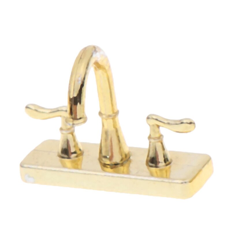 1/12 Dollhouse Mini Bad Kraan Simulatie Water Tap Model Meubels Speelgoed voor Poppenhuis Decoratie Miniatuur Accessoires: 1PC