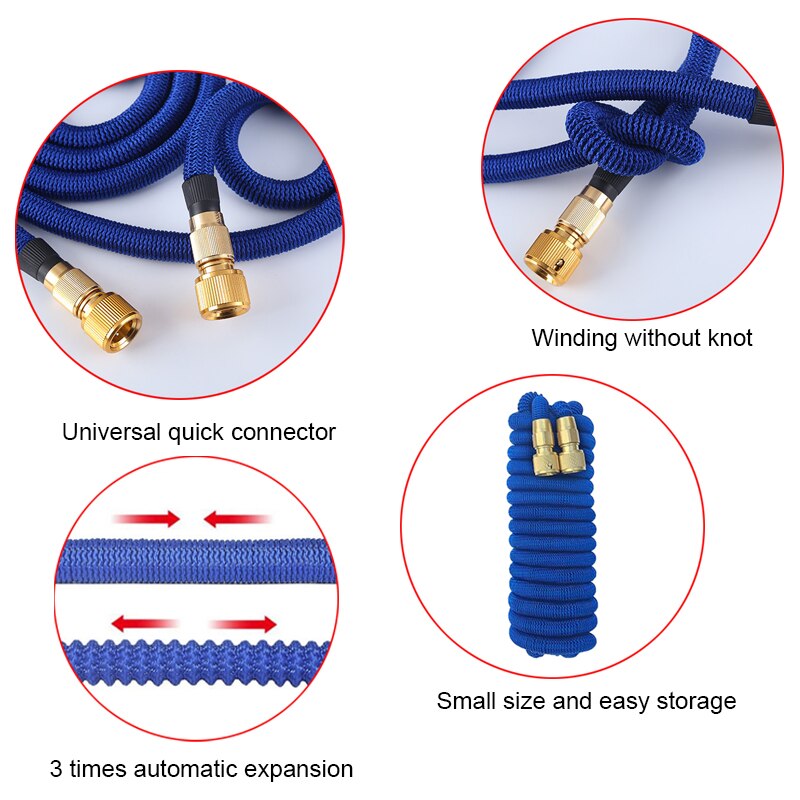 Retractable Hose Home Outdoor Car Wash Water Gun Flexible Hose Universal Expandable Magic Stretchy Pipe Garden Irrigation Tools