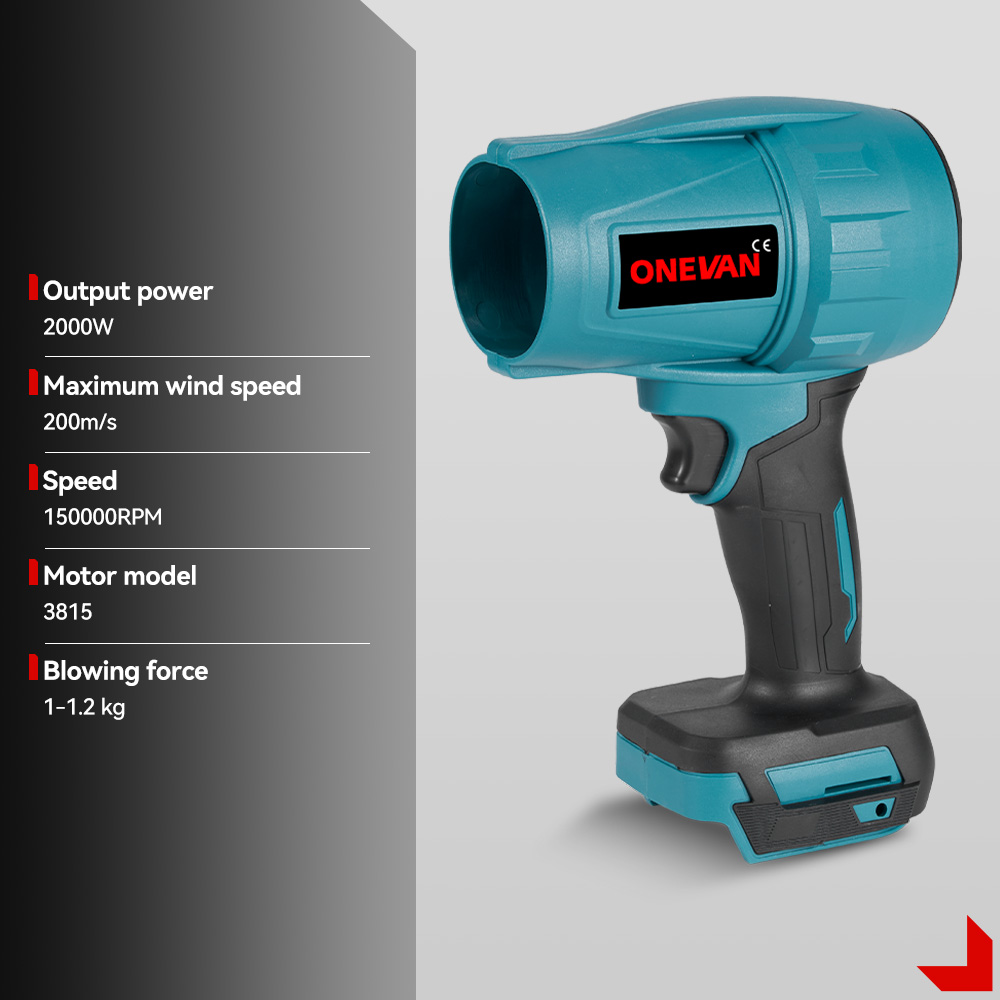 ONEVAN 200 mt/s 2000 W Bürstenlosen Turbo Fan Gebläse Elektrische Handheld Jet Fan Schnee Blatt Staub Blasen Werkzeug für 21 V 18 V Batterie