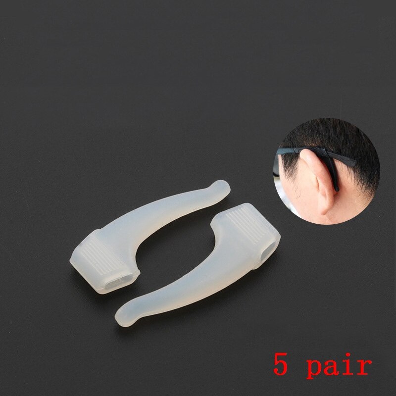 ZRHUA 5 Pair Eyeglass Anti-slip Earmuffs Silicone Holder Spectacle Glasses Eyewear Accessories Glasses Anti-slip Ear Hooks: clear