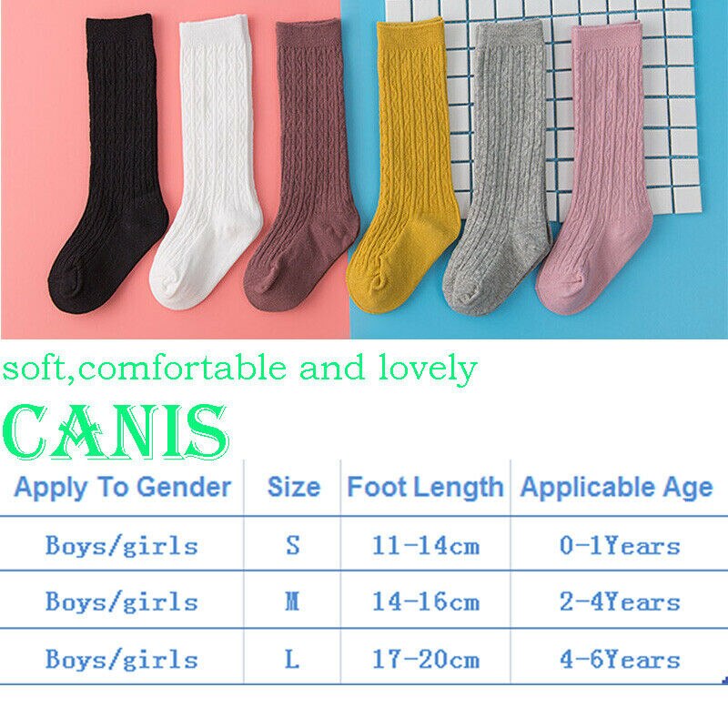 0-3Years Peuter Baby Baby Jongen Meisje Unisex Zachte Katoenen Sok Warme Sokken Kniehoge Kousen