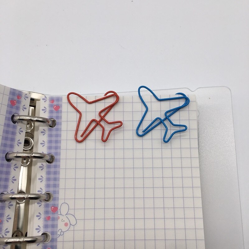 (10pcs to sell) Airplane Metal Paper Clips, Cute Plane Clip, Office School Stationery Supplies