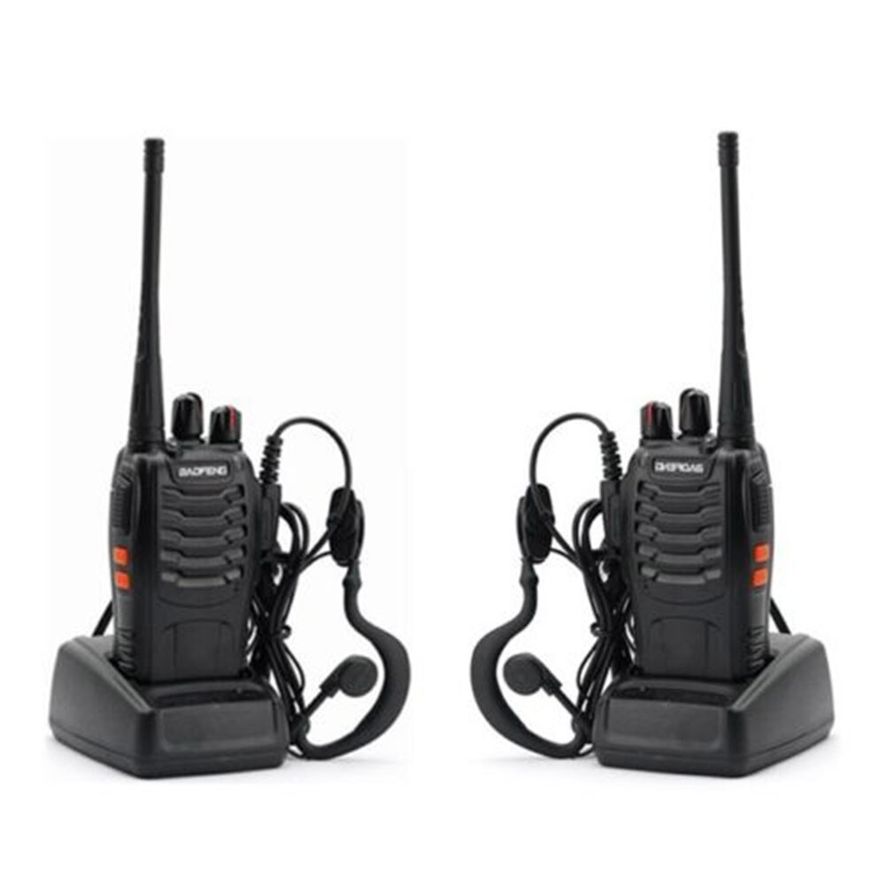 Baofeng bf -888s walkie-talkie 2 stk radiostation transceiver tovejs 400-470 mhz 16ch dc 5v 1000ma bærbar radio: Eu-stik