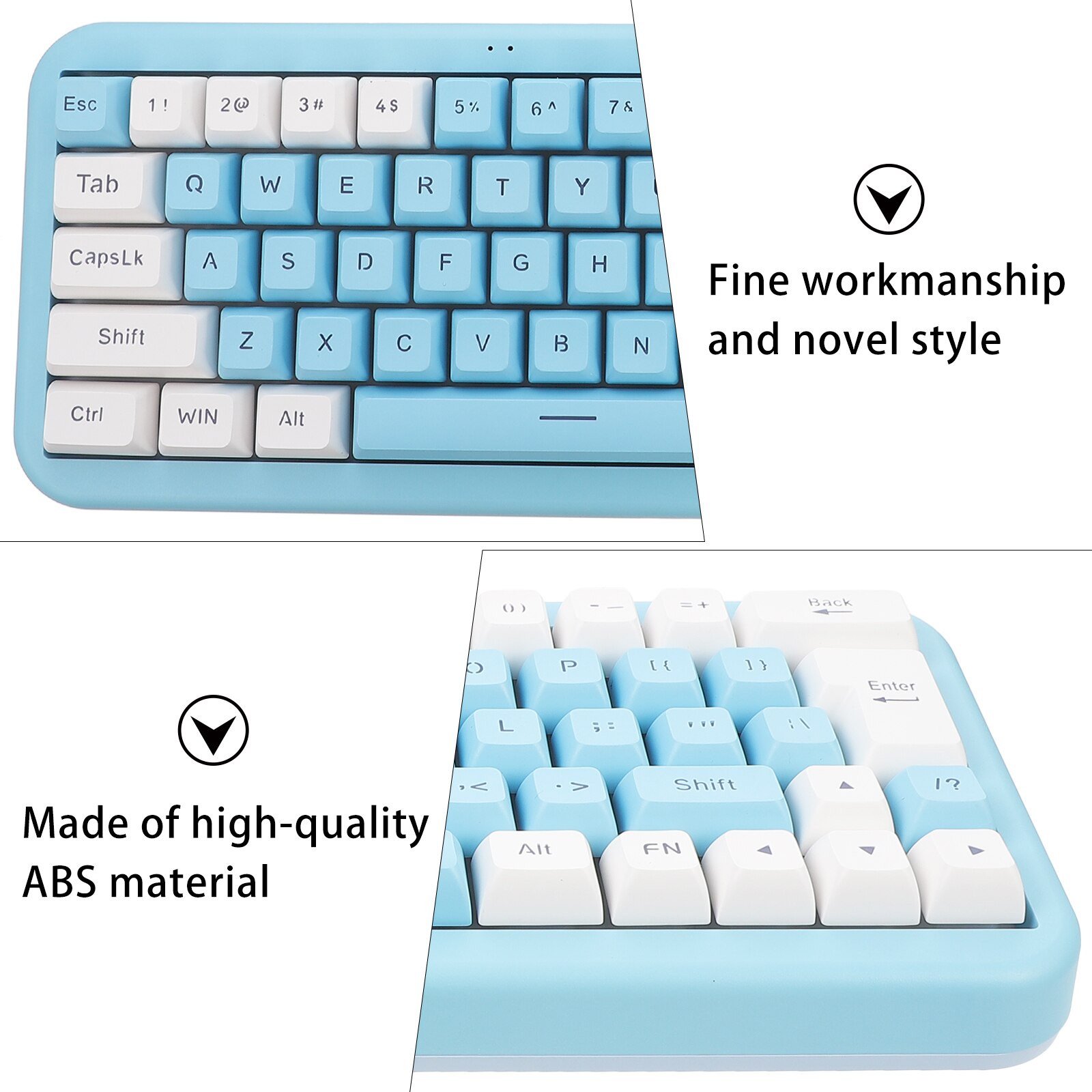 Computer Keyboard 63 Keys Portable Laptop Keyboard RGB LED Electronic Keyboard