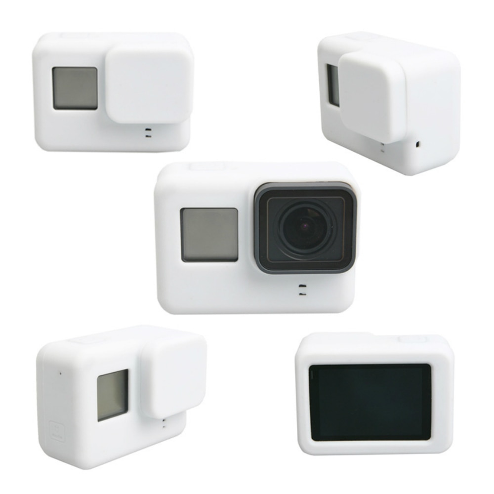Voor Gopro Action Camera Case Beschermende Siliconen Case Huid + Lens Cap Cover Voor Gopro Hero 5 6 7 Zwart hero Camera Accessoires