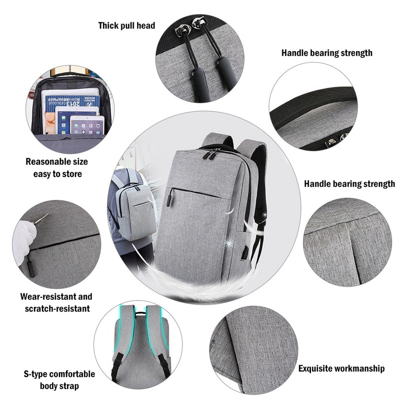 Ordinateur portable Usb sac à dos sac d'école sac à dos Anti-vol hommes sac à dos voyage sacs à dos mâle loisirs sac à dos Mochila