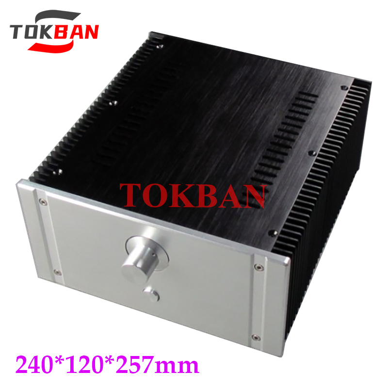 Tokban Audio 2412A 240*120*257mm Aluminum Class A Power Amplifier Chassis Enclosure DIy HIFI Class AB Amp Case Shell