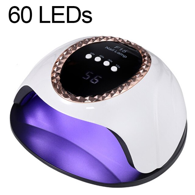 Nail Lamp Gel Nail Polish Dryer For Nails Gellak UV Lamp Quick Drying Smart LCD Display Art Tool Manicure Machine: White-Gold / US