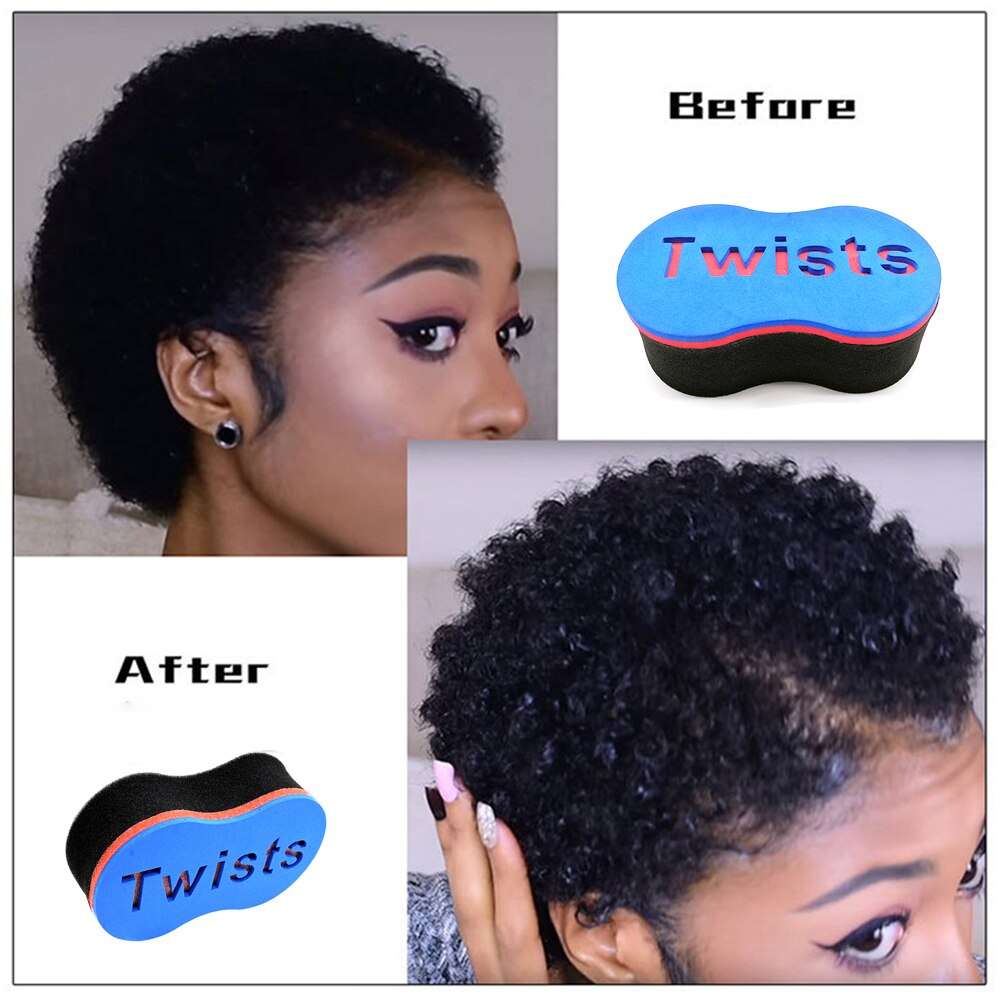Magia giro pelo esponja Barbero pelo de cuidado de estilismo herramienta esponja cepillo de pelo giro Afro Curl de la bobina de la onda Natural del pelo de la onda rastas