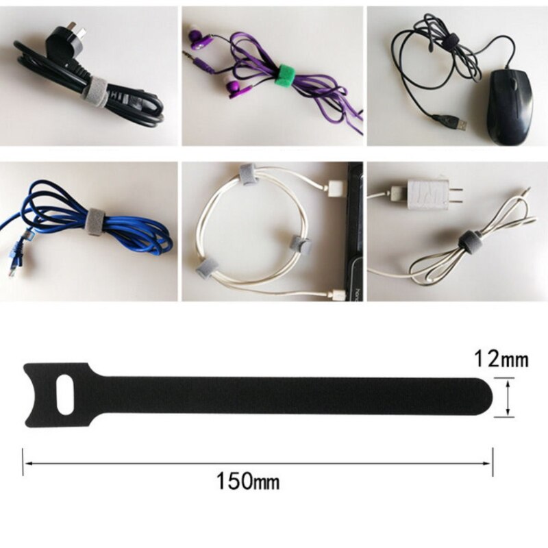 10pcs/Releasable Cable Ties Plastics Hook Loop Fastening Reusable Cable Ties Nylon Loop Wrap Zip Bundle T-type Cable Tie Wire