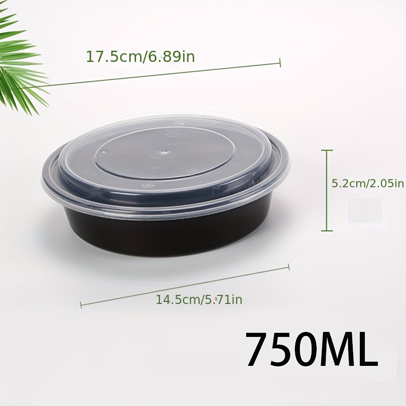 20/50 Stück Einweg-Lunchboxen, stapelbare runde Kunststoff-Salatschüssel, Kühlschrank, Mikrowelle, Geschirr, Lebensmittelaufbewahrungsbehälter