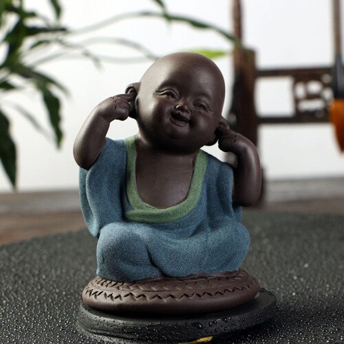 Auténtico Yixing té de arcilla púrpura mascota Kungfu juego de té accesorios hechos a mano encantador té monje mascota coche ornamento Zisha decoración artesanía: B