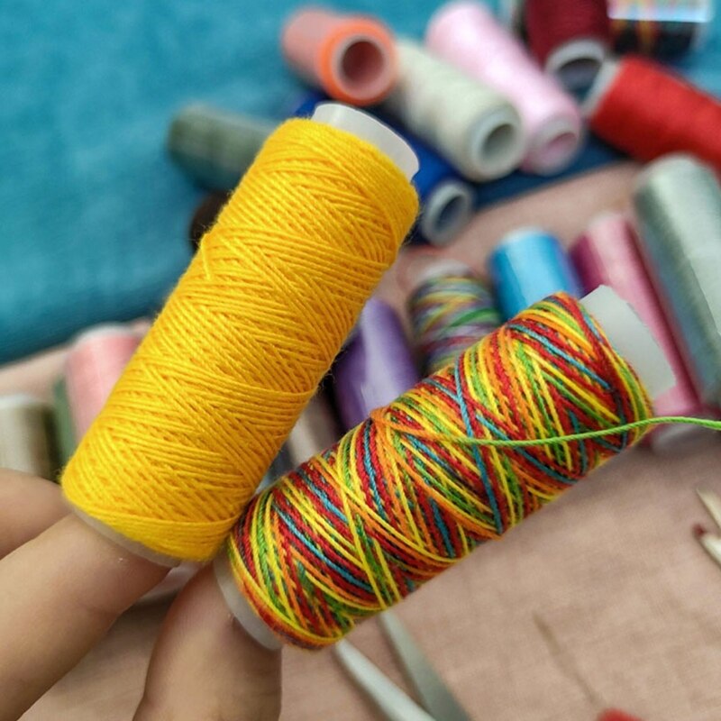 10/16/24 Colors 100% Polyester Yarn Sewing Thread Roll Machine Hand Embroidery 55 Yard Each Spool Durable For Home Sewing Kit