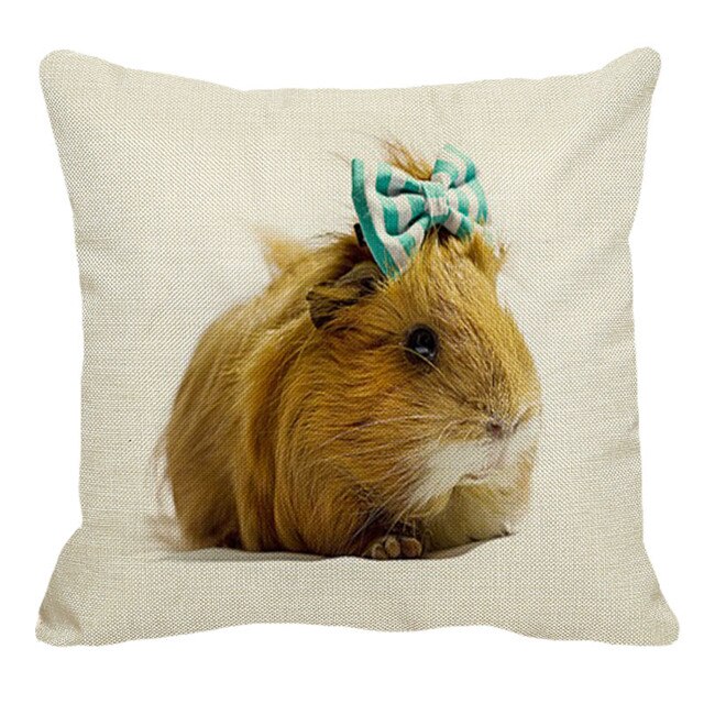 XUNYU świnka morska poszewka na pościel domowa sofa kwadratowa poszewka na poduszkę zwierząt wzór dekoracyjne poszewki na poduszki 45X45cm BZ214: 5