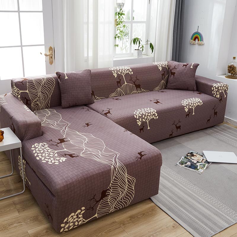 Boomhert stretch bankhoezen sectionele elastische bankhoes voor woonkamer bankhoes hoezen eenpersoons/twee/drie/vierzits 041