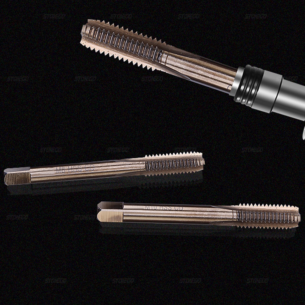 STONEGO HSS Co M35-E Machine Spiral Flute Taps Metric Screw Tap Right Hand Thread Plug Tap Drill, M3/M4/M5/M6/M8/M10/M12