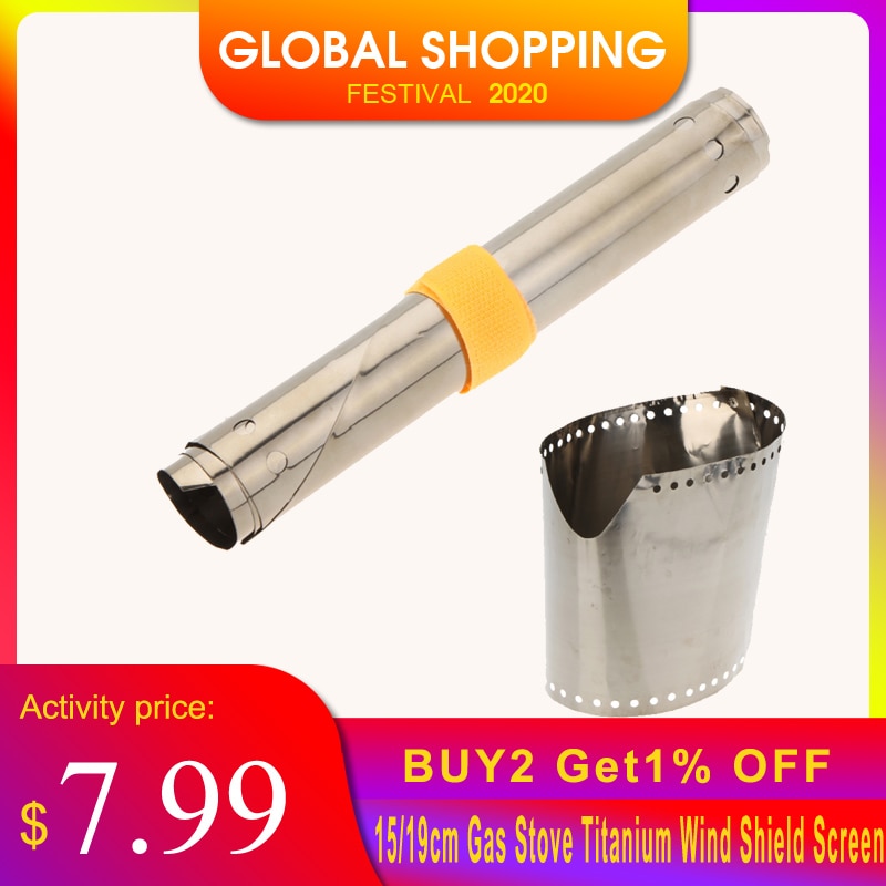 15/19Cm Gasfornuis Titanium Wind Shield Screen Ultralight Ultradunne Outdoor Camping Stove Wind Shield Screen winddicht Plaat