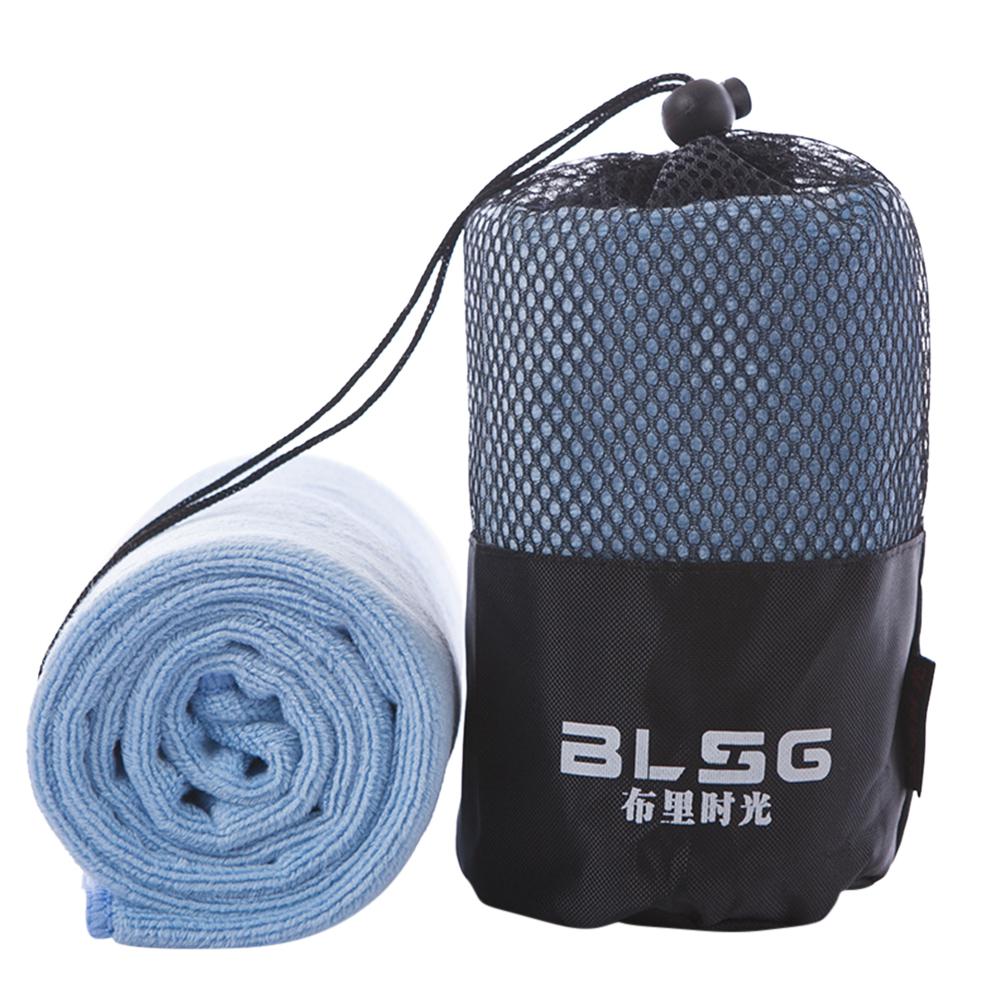De microfibra de poliéster deportes Toalla de secado rápido alargar portátil paño para al aire libre correr nadar acampar: Light blue