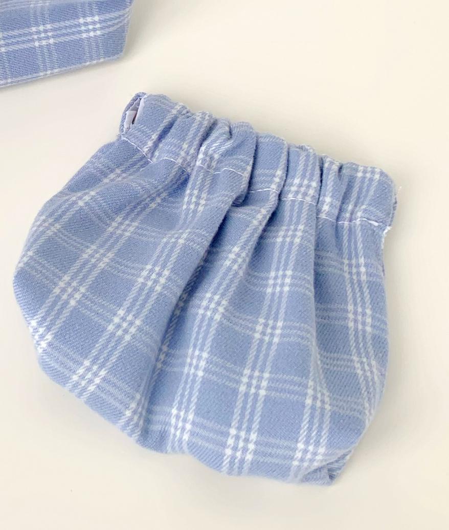 Portamonete Vintage giapponese semplice Mini Plaid retrò Plaid carino Mini custodia per ragazze borsa per donna Mini astuccio a contrasto: Grey Blue plaid 2