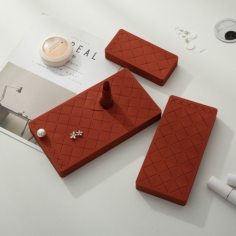 ! Silicone Lipstick Storage Rack Desktop Cosmetic Storage Box Multi-cell Eyebrow Pencil Lip Gloss Finishing Rack Organizer