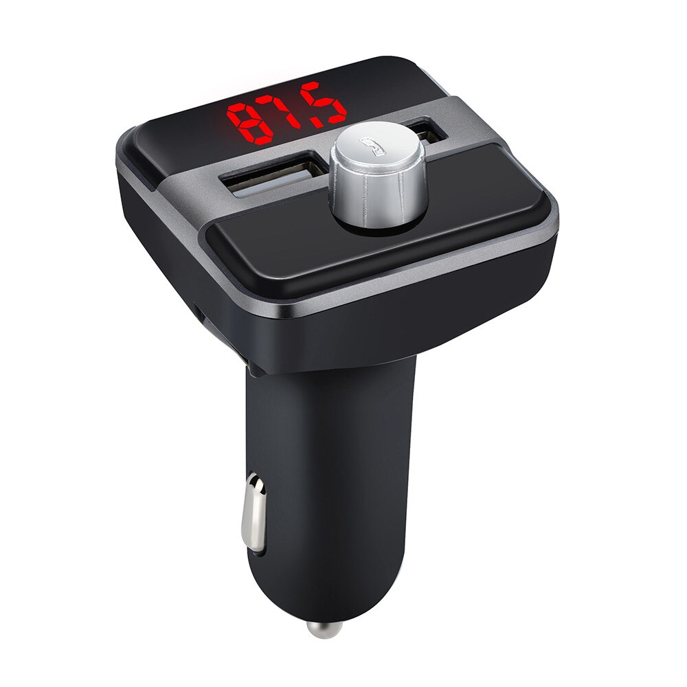 'Car Charger voor iPhone Mobiele Telefoon Handsfree Fm-zender Bluetooth Carkit LCD MP3 Speler Dual USB Auto Telefoon Oplader