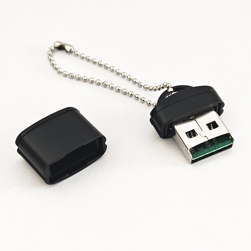 Usb 2.0 micro sd tf-kortläsare, miniminnesadapter för bil, högtalare för bärbar dator, musikuppspelningskonverterare, expansionskort för lagring: Svart