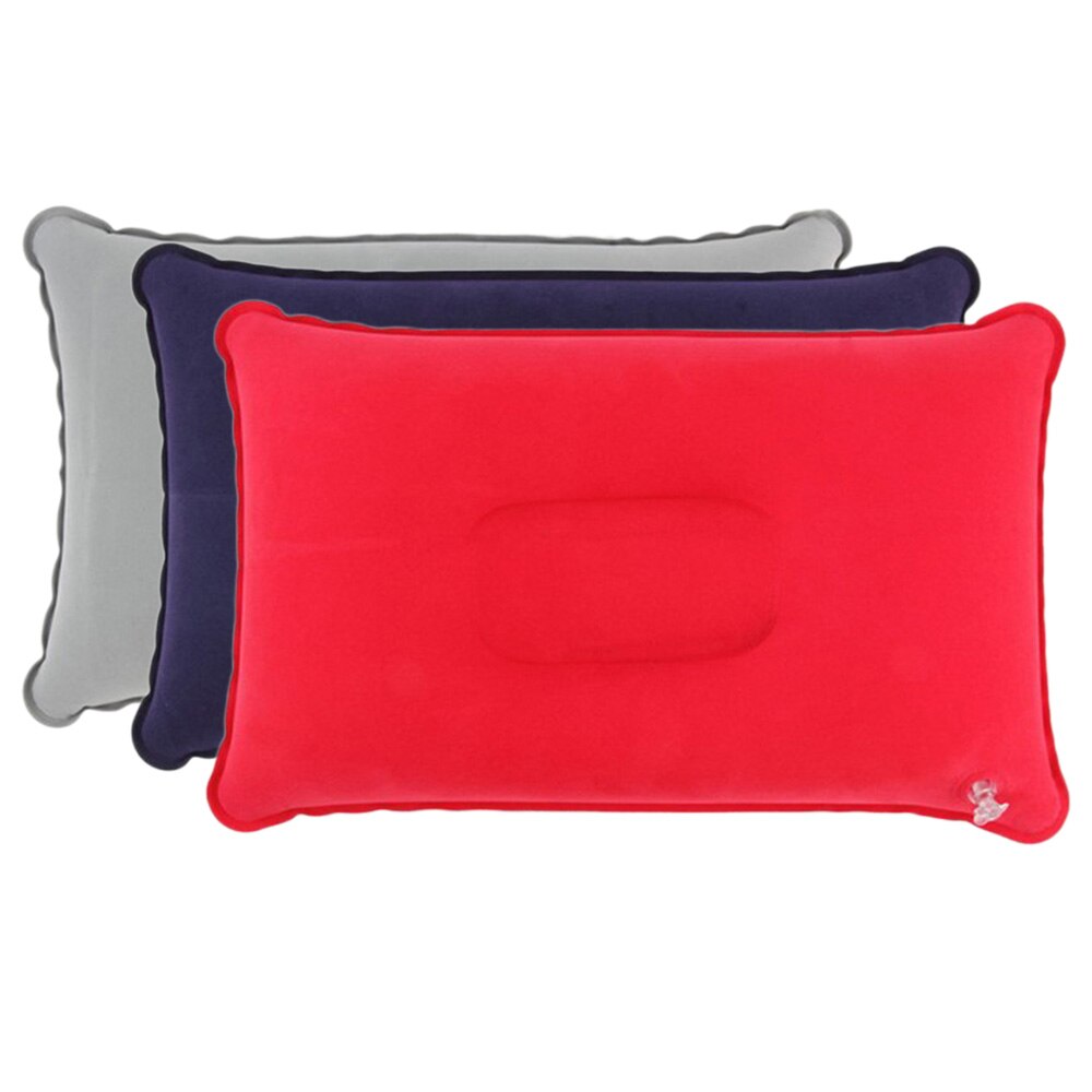 Outdoor pvc pillows Tourist camping thick flocked rectangular inflatable pillow Napping companion square pillow
