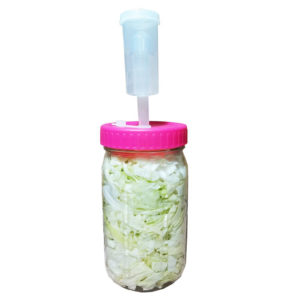 Tapas de tornillo de fermentación sin BPA Multicolor con Airlocks, Kit de fermentación de alimentos para fermentación, Sauerkraut en frascos de Mason de boca ancha