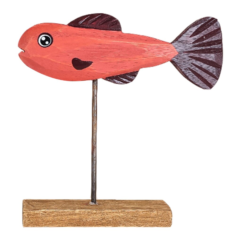 Christmas Fish Shape Table Wooden Craft Decor Lovely Animals Desktop Ornament