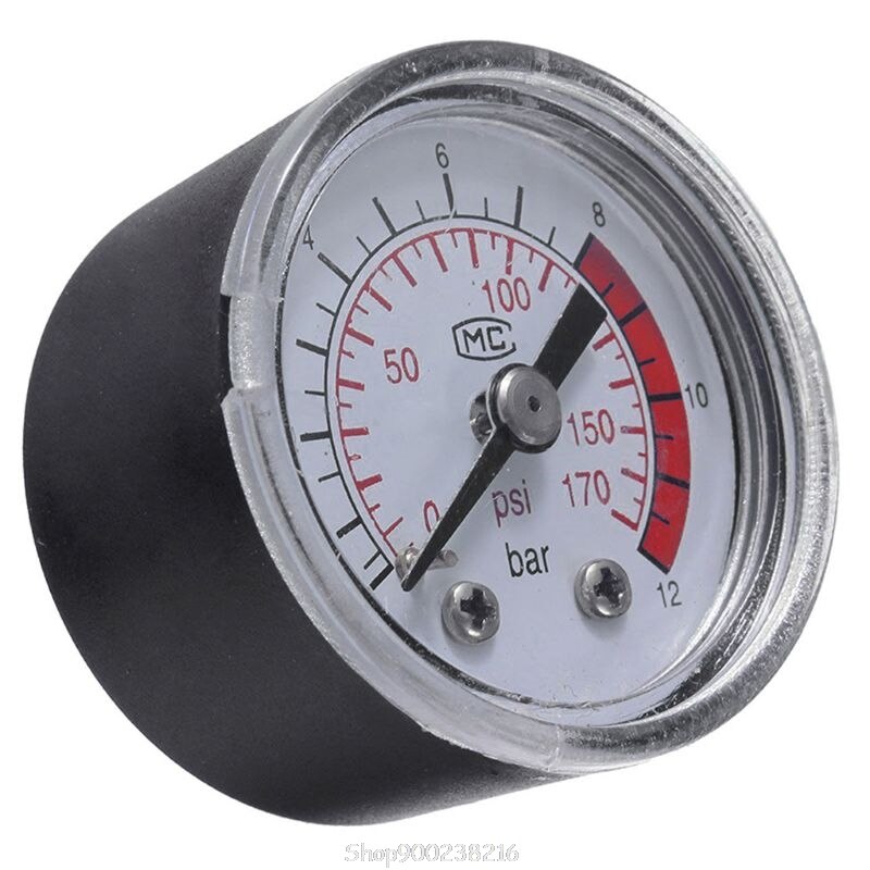 Luftkompressor pneumatisk hydraulikvæske trykmåler 0-12 bar  / 0-170 psi  o02 20