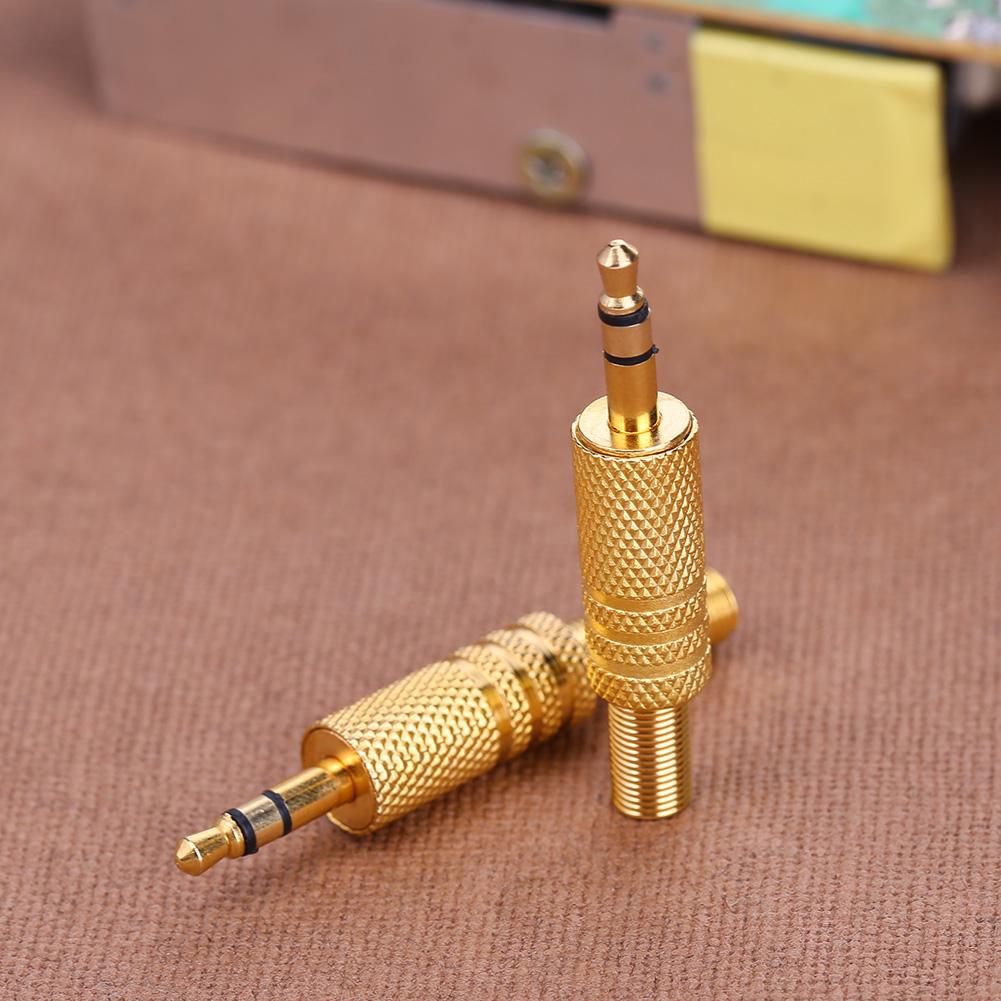 Fone de ouvido estéreo 1/8 polegadas, 2 peças 3.5mm, plug de áudio diy, conectores de solda para computadores, laptop, tablets mp3