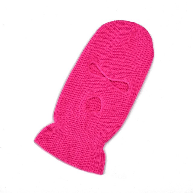 3-Hole Ski Face Mask Balaclava Embroidery Letter Tears Men and Women Winter Hats Ski Mask Warm Thermal Knitted Hat Party: rose red