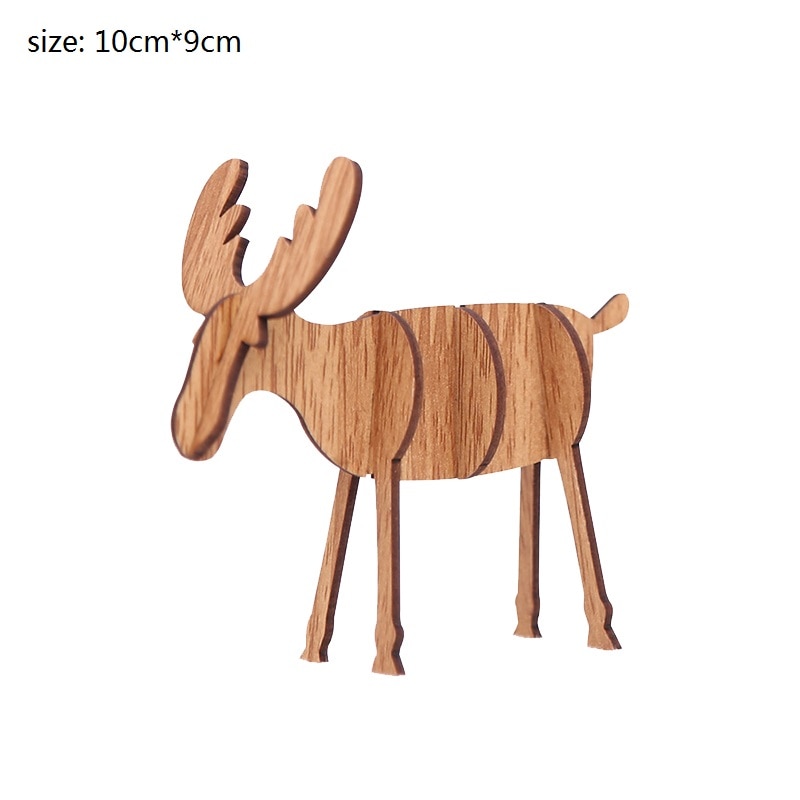 Gelukkig jaar doe-het-zelf knutselwerkje houten eland ornamenten kinderkerstversiering voor thuis kerstboom houten ornament: Zy380-b02